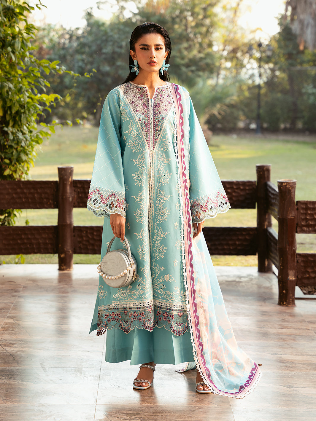 Bin Ilyas Luxury Embroidered Lawn Suits Unstitched 3 Piece BI25SE 312-A - Summer Collection
