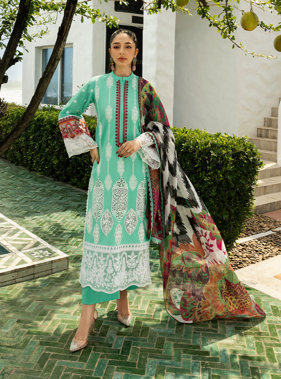 Zainab Chottani Chikankari Lawn Suits Unstitched 3 Piece ZC25CL D-12B Rayne - Summer Collection