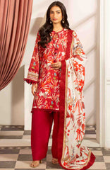 Mausummery Luxury Printed Lawn Unstitched 3 Piece Suit - MUSV2L3 - Amber - Summer Collection