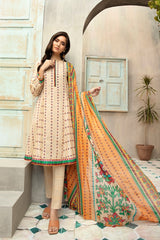 42001603-Printed Super Fine Lawn & Voil-2PC