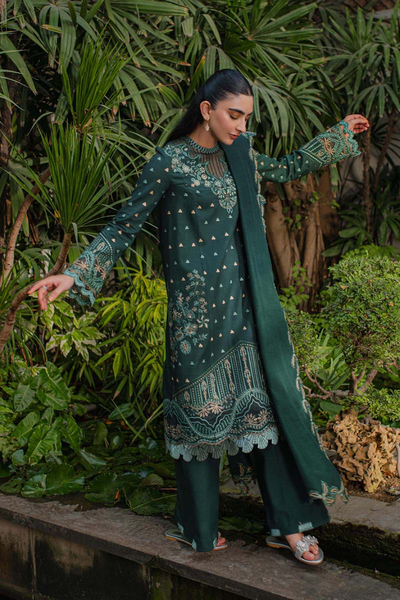 Qline By Qalamkar Embroidered Linen Suits Unstitched 3 Piece QLM23LN WL-05 Aurora - Winter Collection