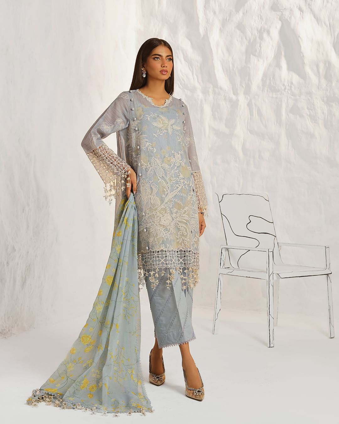 Sana Safinaz Luxury Muzlin Lawn Embroidered - M242-0016A-CI