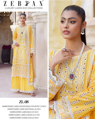 Zebtan - Zeenat Luxury Lawn Embroidered Collection - ZL-08