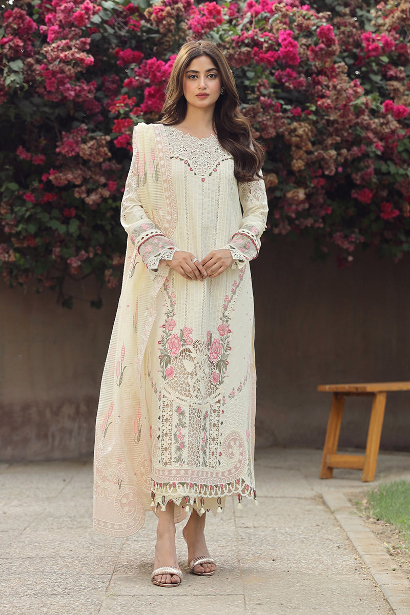 Qalamkar Chikankari Lawn Suit Unstitched 3 Piece QLM24F PS-05 Amaar-