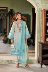 BQ- Alizeh Maahi Luxury Embroidered Lawn'24 - AF-EPL-7016-ZARI