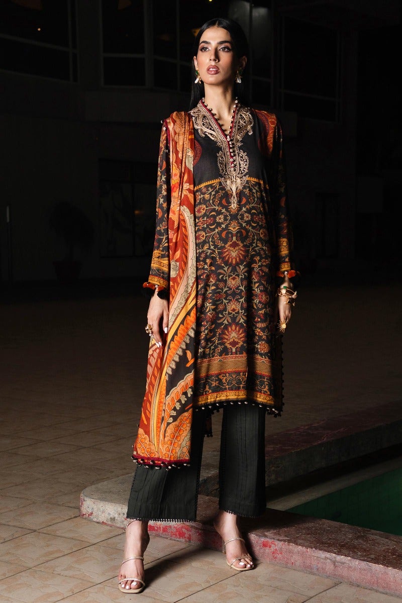 Sana Safinaz Embroidered Slub Suits Unstitched 3 Piece SS23MZ-V3 05B - Winter Collection