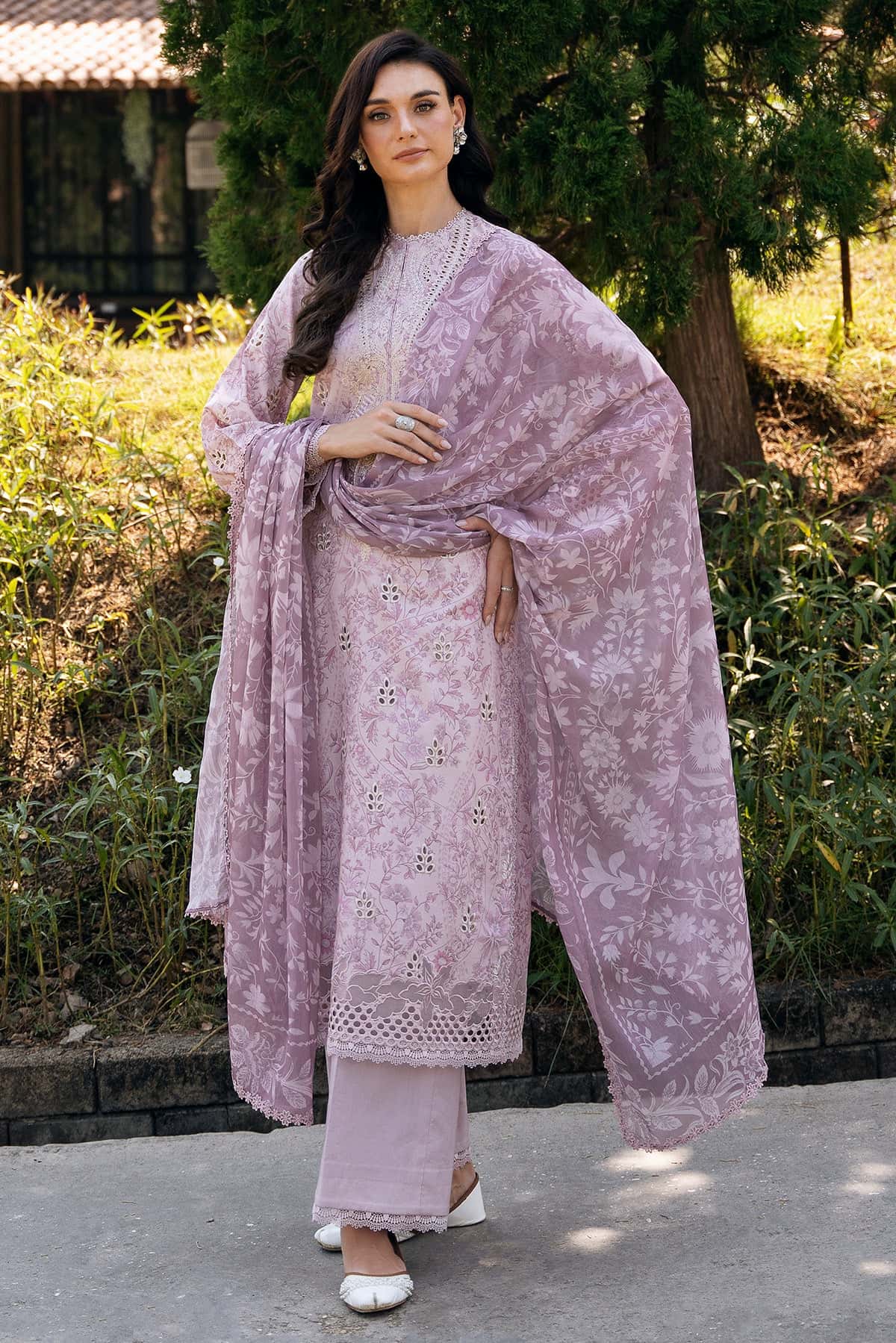 Afrozeh Embroidered Lawn Suit Unstitched 3 Piece AF25DH D-03 Lunetta B - Summer Collection