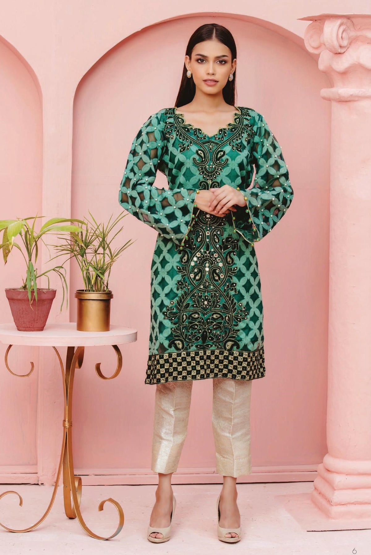 Al-Zohaib Elanoor Formal 2pc (Handwork Exclusive Collection) - 02-Green