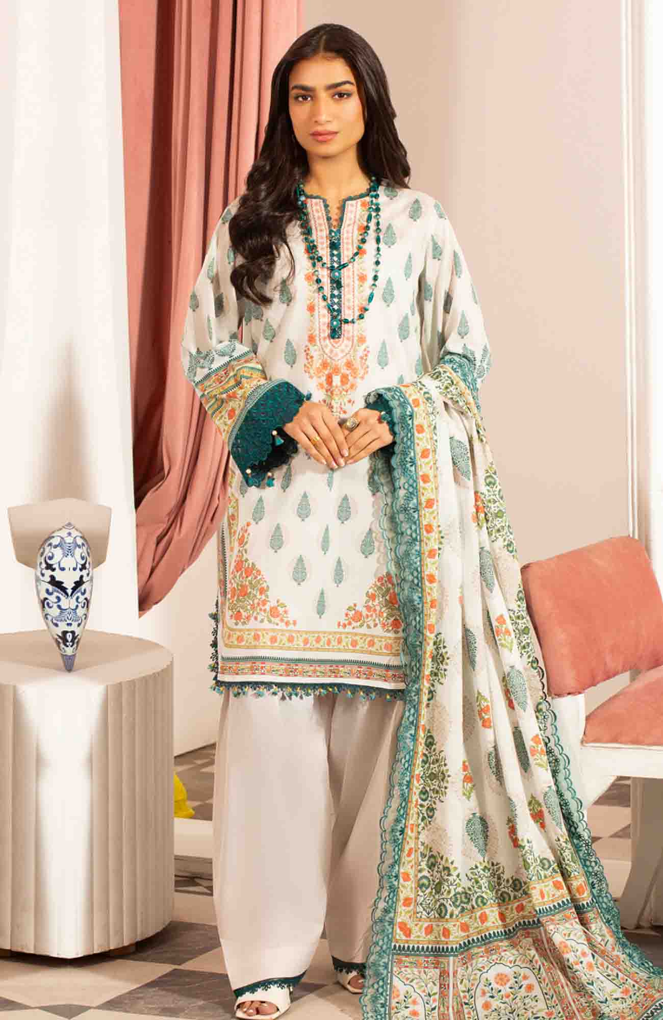 Mausummery Luxury Printed Lawn Unstitched 3 Piece Suit - MUSV2L6 - Jasmin - Summer Collection