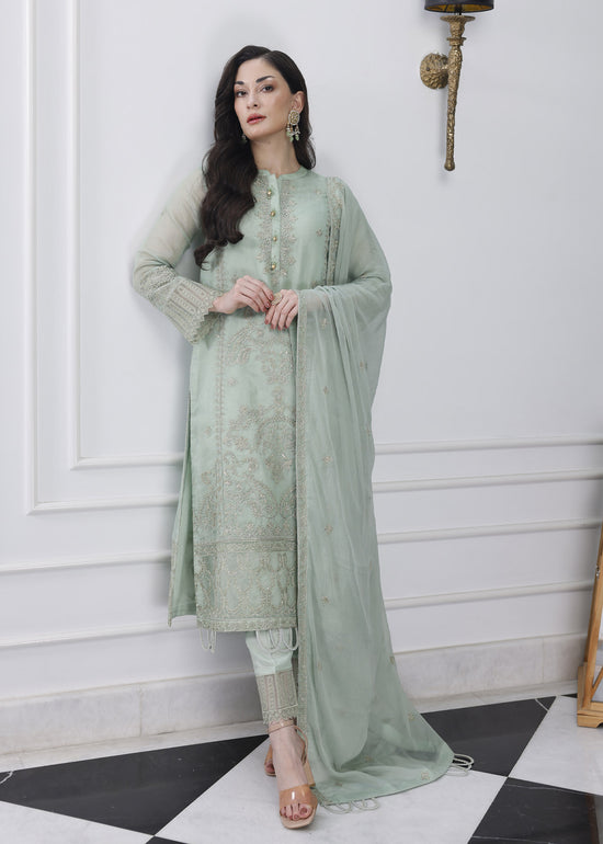 Merakish By Shahzeb Textiles Embroidered Khaddi Suits Unstitched 3 Piece ST22MK MR-C-V1-D9 - Seafoam