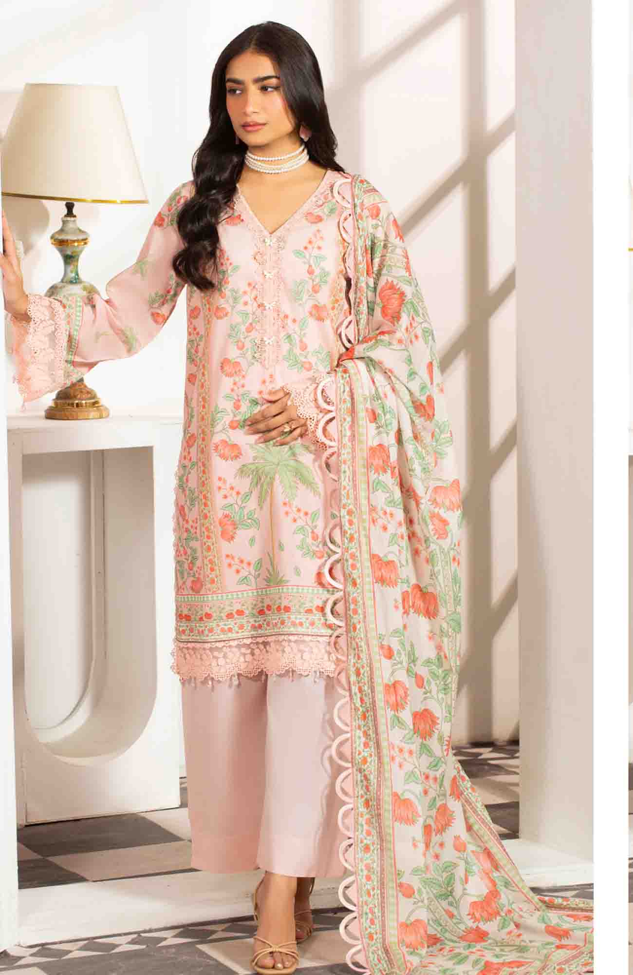 Mausummery Luxury Printed Lawn Unstitched 3 Piece Suit - MUSV2L9 - Peony - Summer Collection