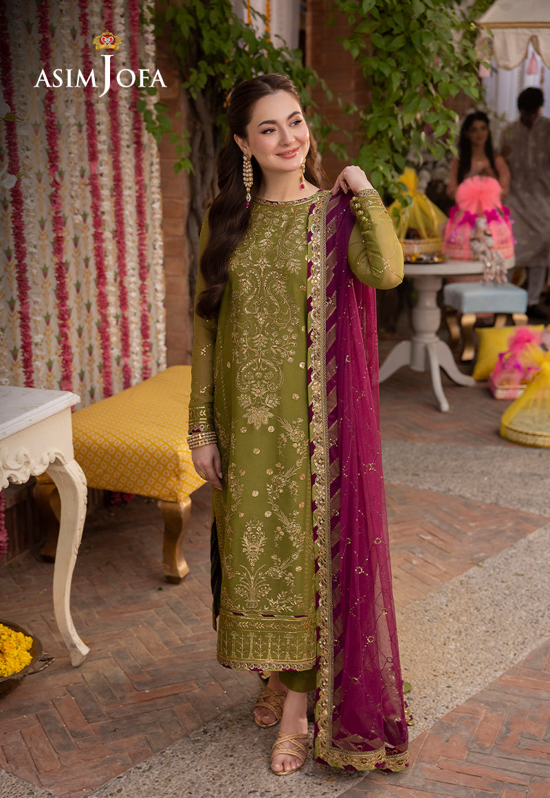 Asim Jofa Embroidered Chiffon Suits Unstitched 3 Piece AJ – AJMJ-16