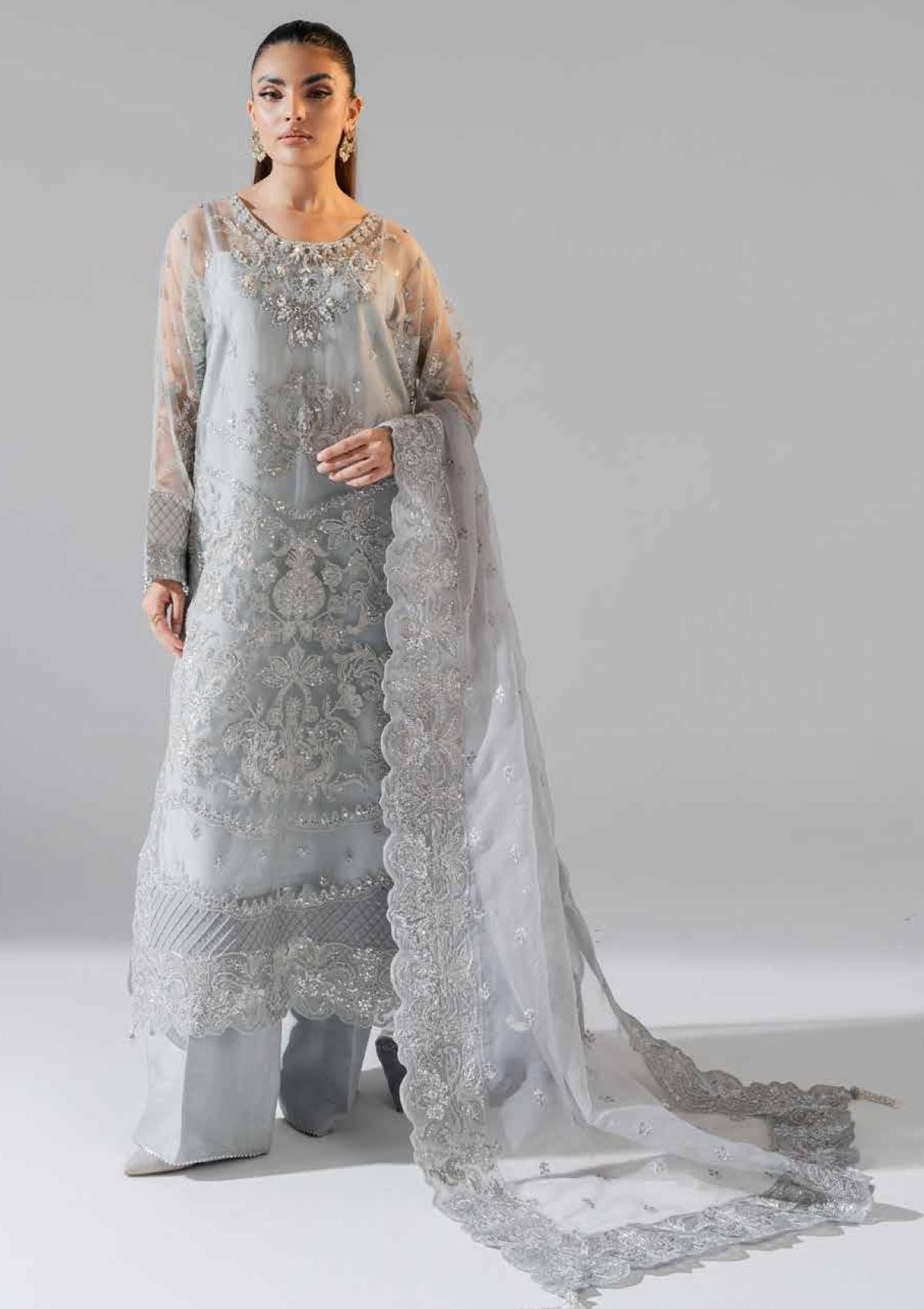 Maryum N Maria - Freesia Luxury Formals Embroidered Net Unstitched 3 Piece FRE25LFS-40024 - Nubia - Formals Collection