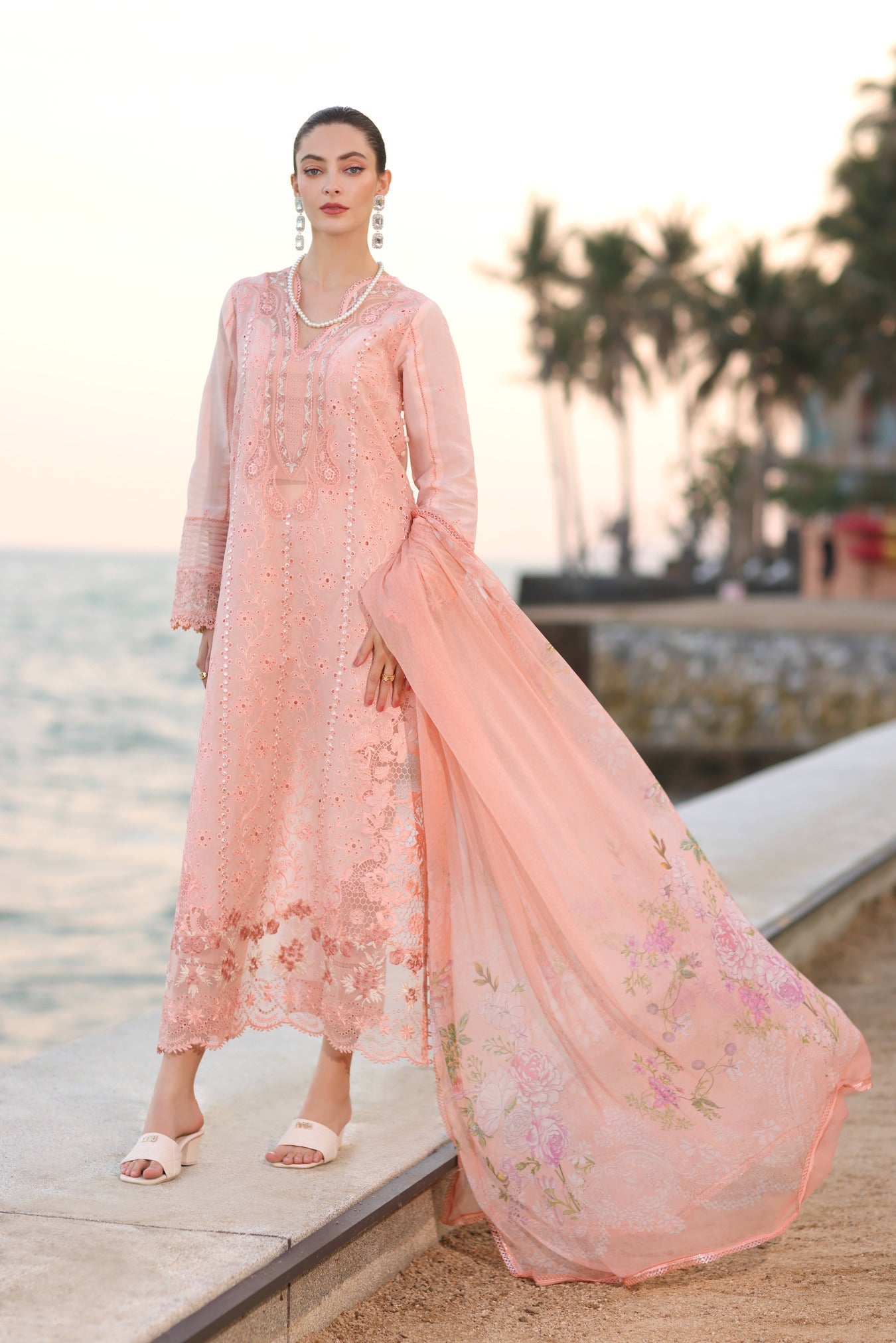 Noor by Saadia Asad Embroidered Lawn Suits Unstitched 3 Piece NSA25EL D3B - Summer Collection