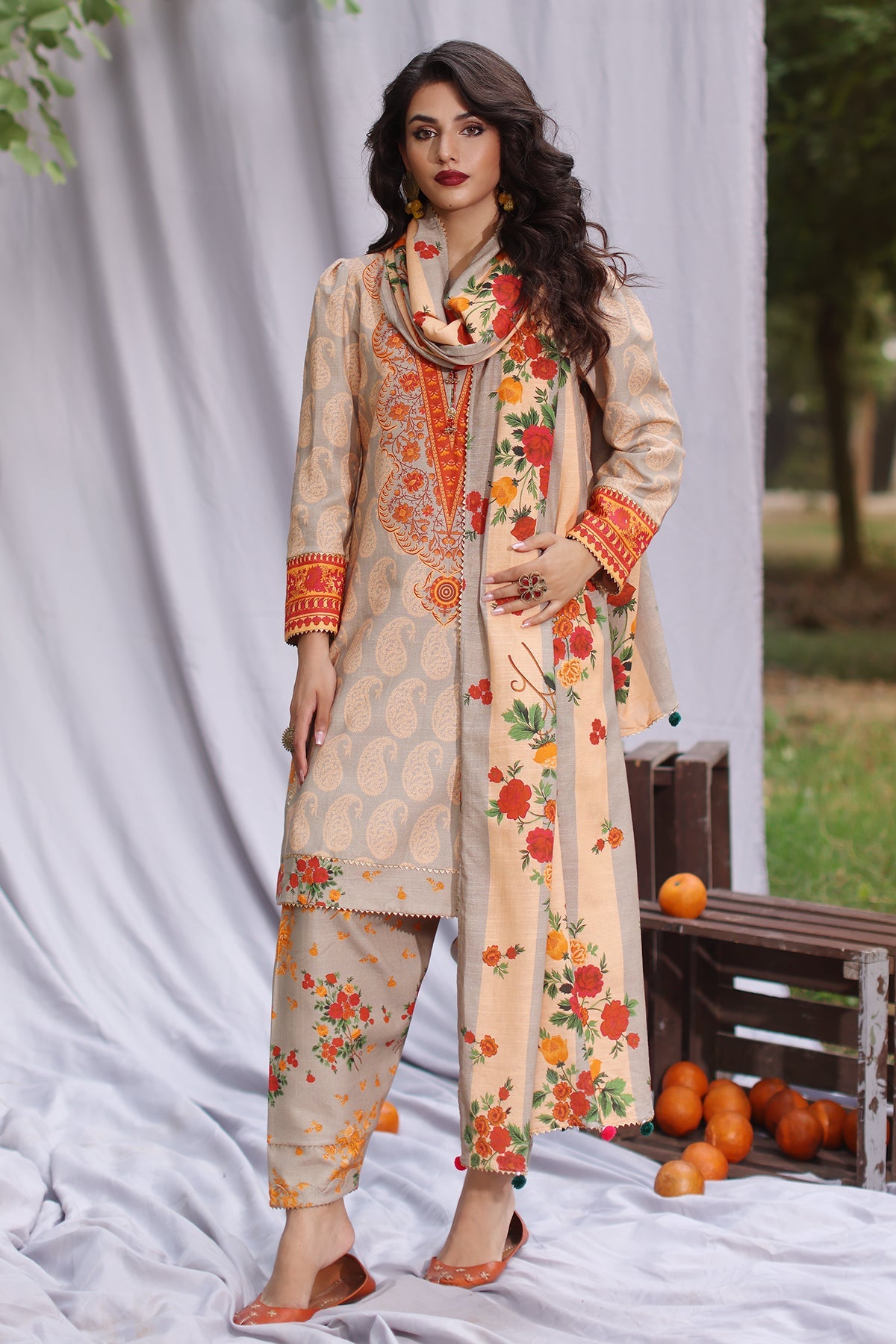 C Prints by Charizma Printed Khaddar Suit Unstitched 3 Piece CRZ24C2 CPW4-13 - Winter Collection