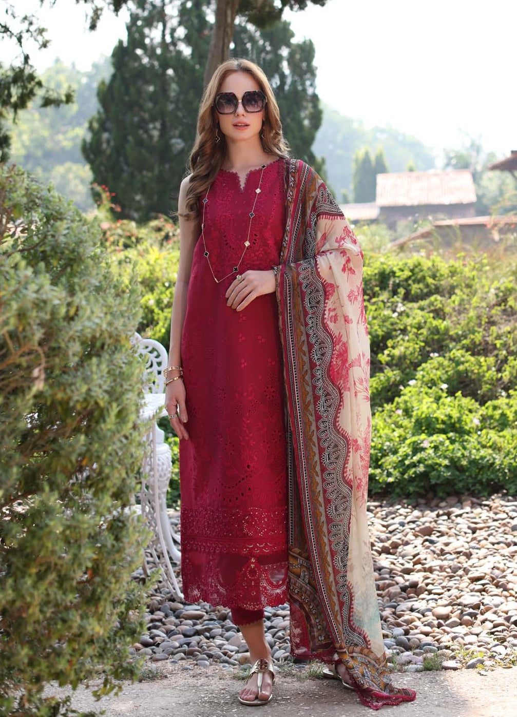 Noor by Saadia Asad Embroidered Lawn Suits Unstitched 3 Piece NSA25EP D-11 - Summer Collection