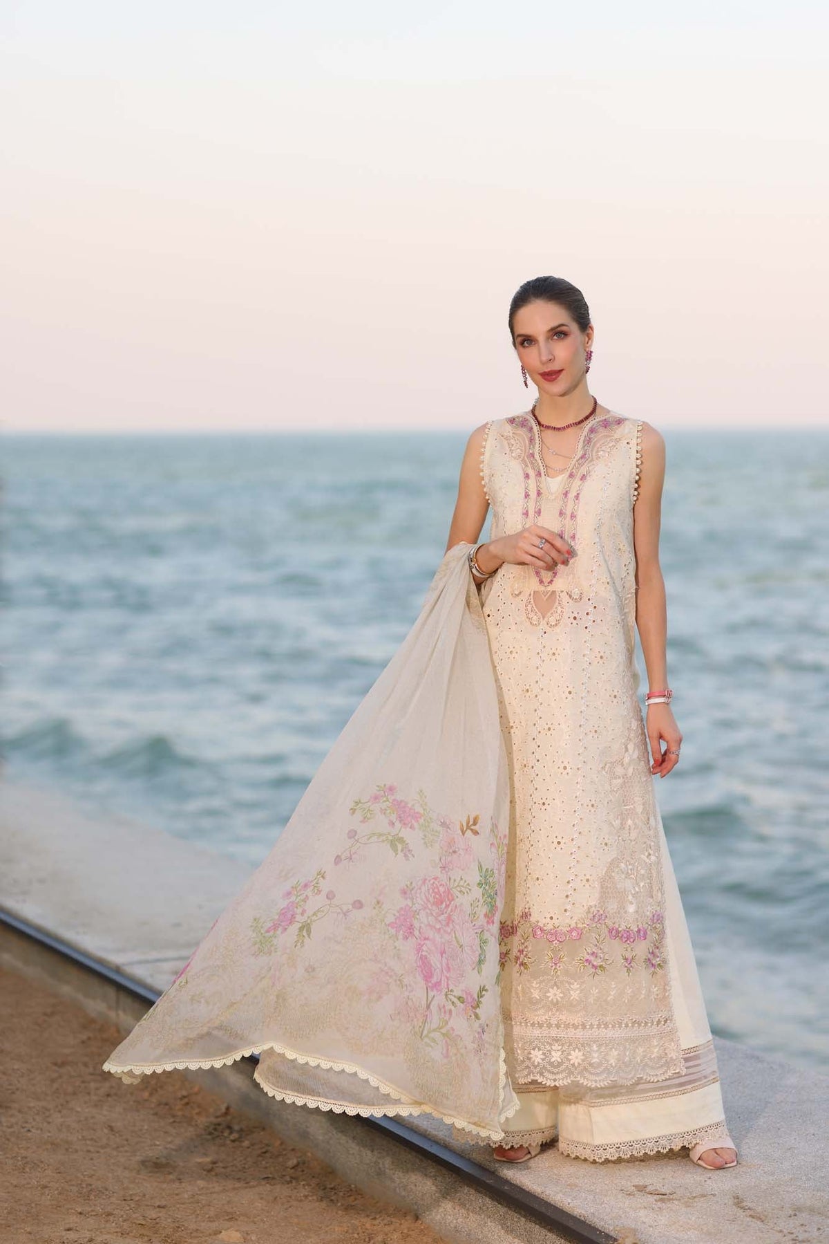 Noor by Saadia Asad Embroidered Lawn Suits Unstitched 3 Piece NSA25EL D3A - Summer Collection