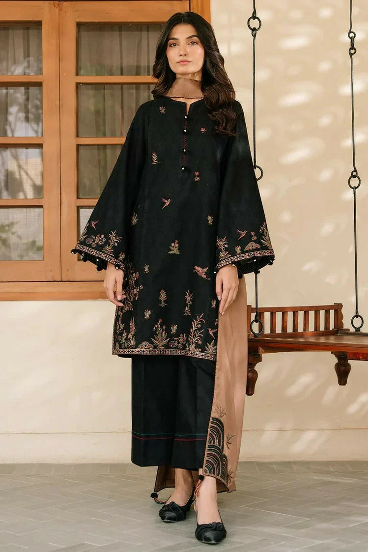 Jazmin Embroidered Khaddar Jacquard Suit Unstitched 3 Piece JZUW-126 - Winter Collection