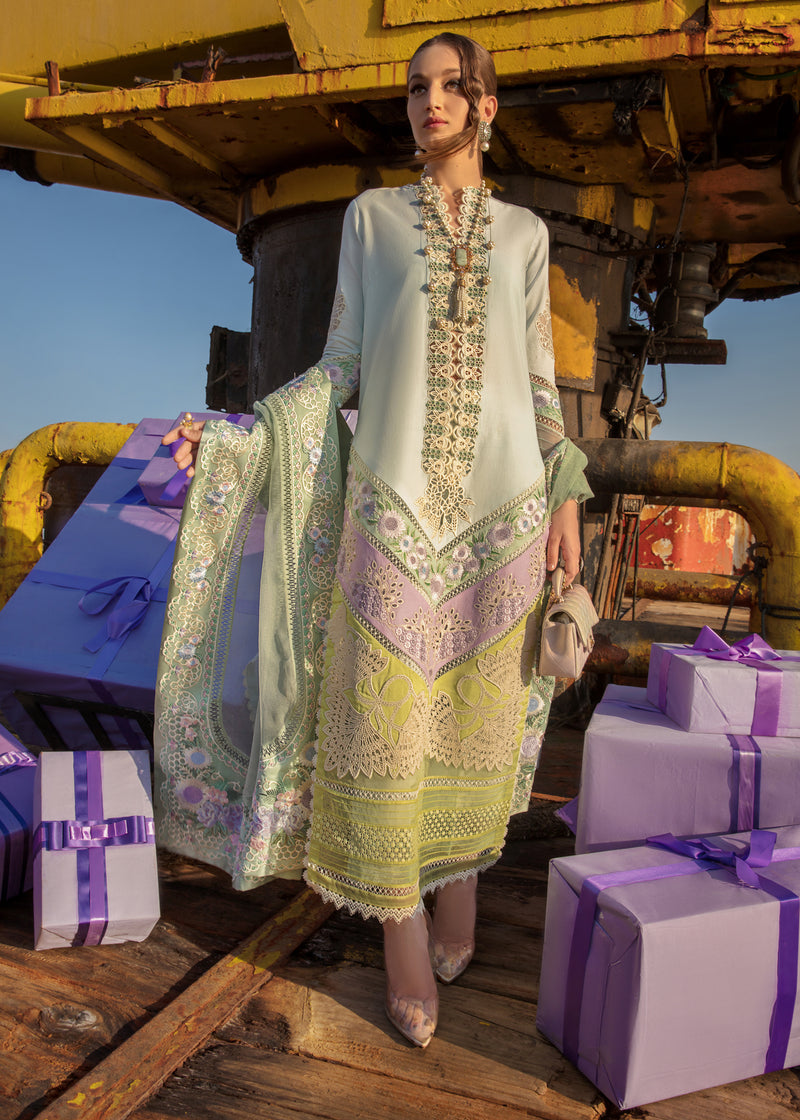 Crimson Luxury Lawn Collection'23 - Summery Medley - Aqua