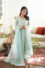 Azure - Luxe Embroidered Chiffon Suits Unstitched 3 Piece AZU25ED3 Azure Glow - Festive Collection