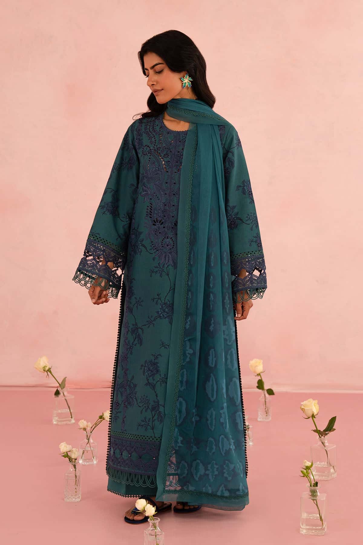 Floral Charm by Afrozeh Embroidered Lawn Suits Unstitched 3 Piece AF25FC D-03 Acacia - Summer Collection