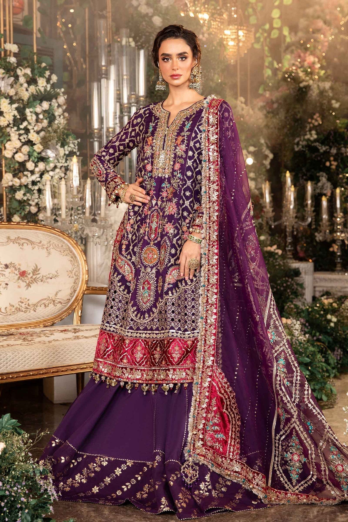 Maria B Mbroidered Raw Silk Unstitched 3 Piece Suit MBRS-BD-2903