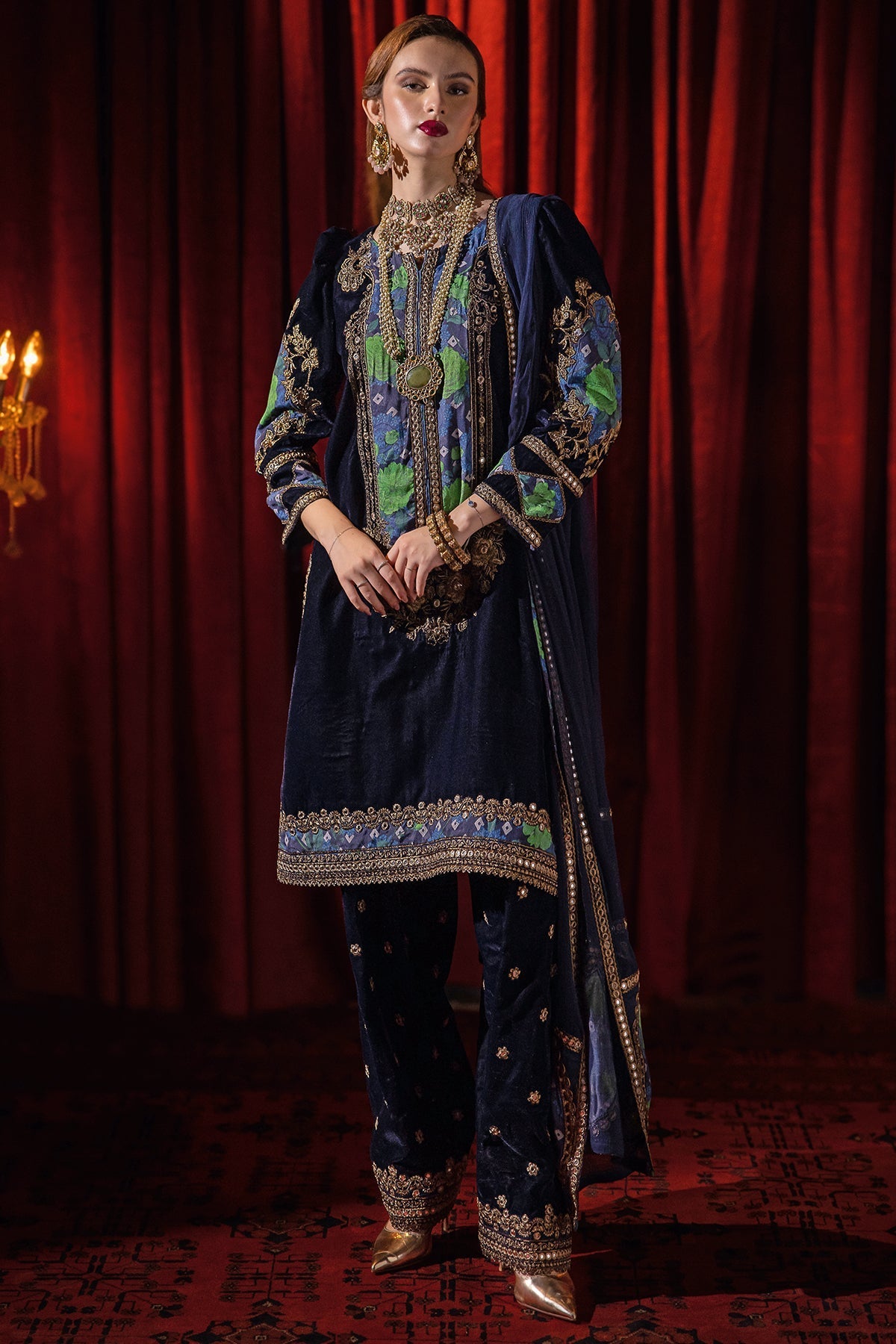 Signora by Charizma Embroidered Velvet Suits Unstitched 3 Piece CRZ24SV CVT4-09 - Festive Collection
