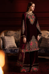 Signora by Charizma Embroidered Velvet Suits Unstitched 3 Piece CRZ24SV CVT4-06 - Festive Collection