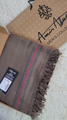 Amir Adnan's Traditional Woolen Shawl - FG-0001570-1000001-Coffee Brown