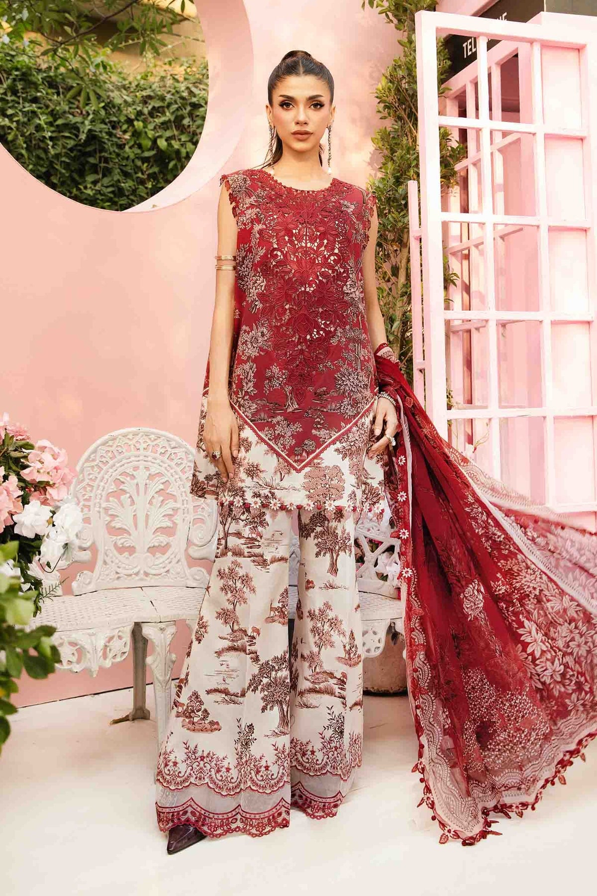 MPrints by Maria B Embroidered Lawn Suits Unstitched 3 Piece MPT-2608-A - Summer Collection