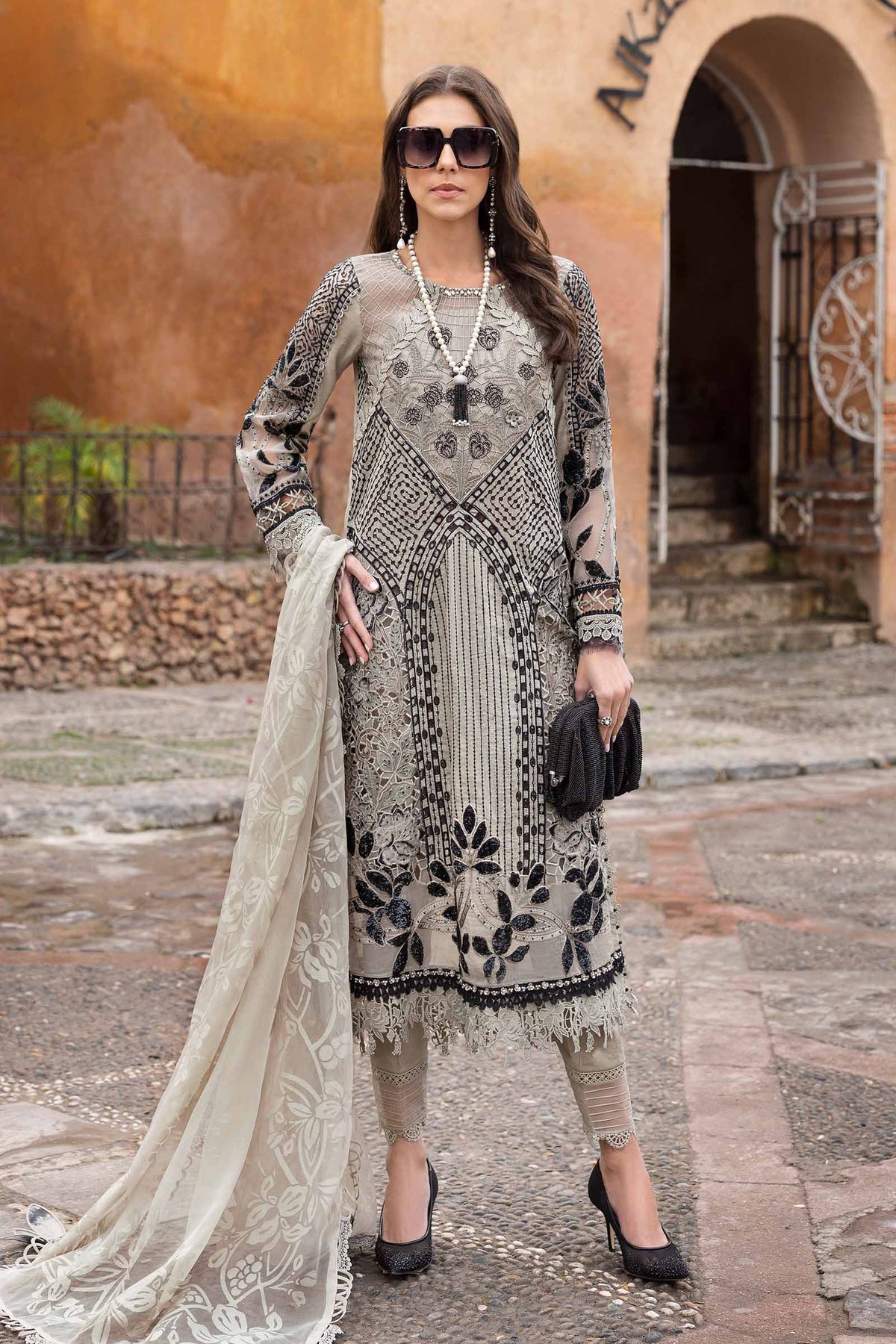 Maria B Embroidered Suits 3 Piece Unstitched Embroidered Lawn Suit | D-2510-B