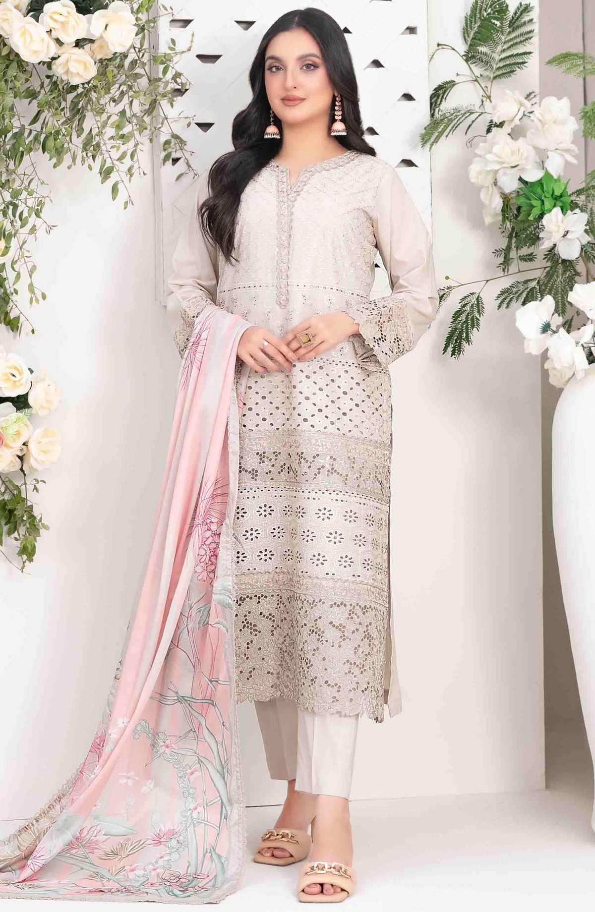Tawakkal - Meethi Meethi Eid - Saija Schiffli Embroidered Suits - D-1229