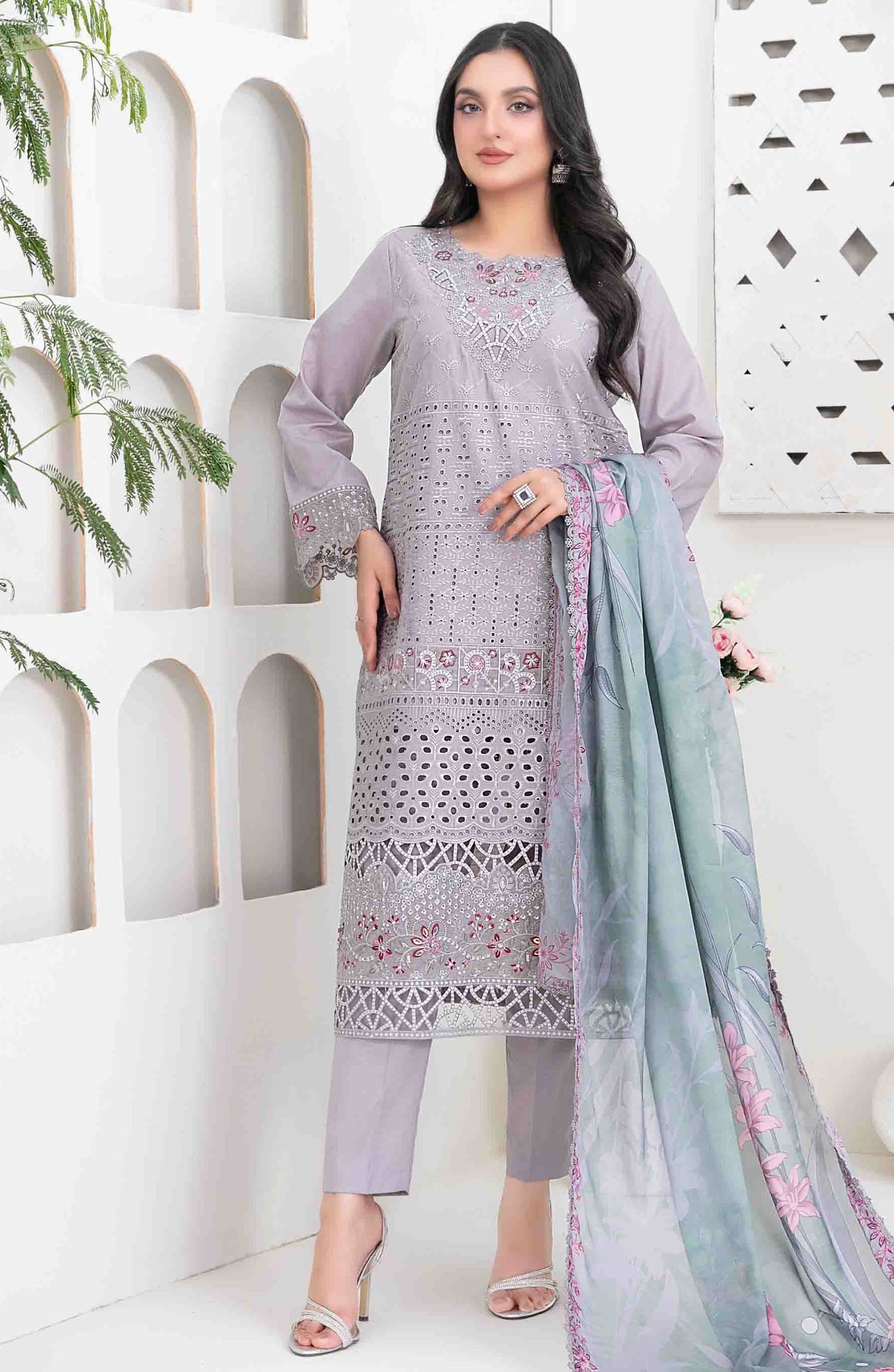 Tawakkal - Meethi Meethi Eid - Saija Schiffli Embroidered Suits - D-1231