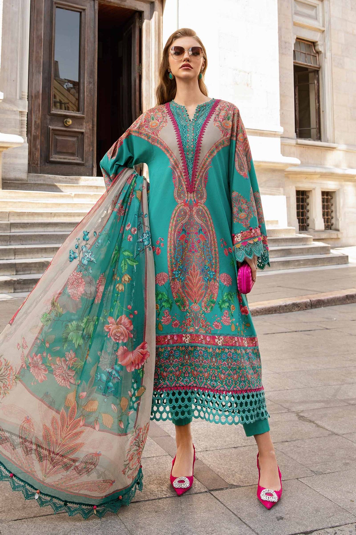 MPrints by Maria B Embroidered Suits Unstitched 3 Piece - MB25PF MPT-2304-A