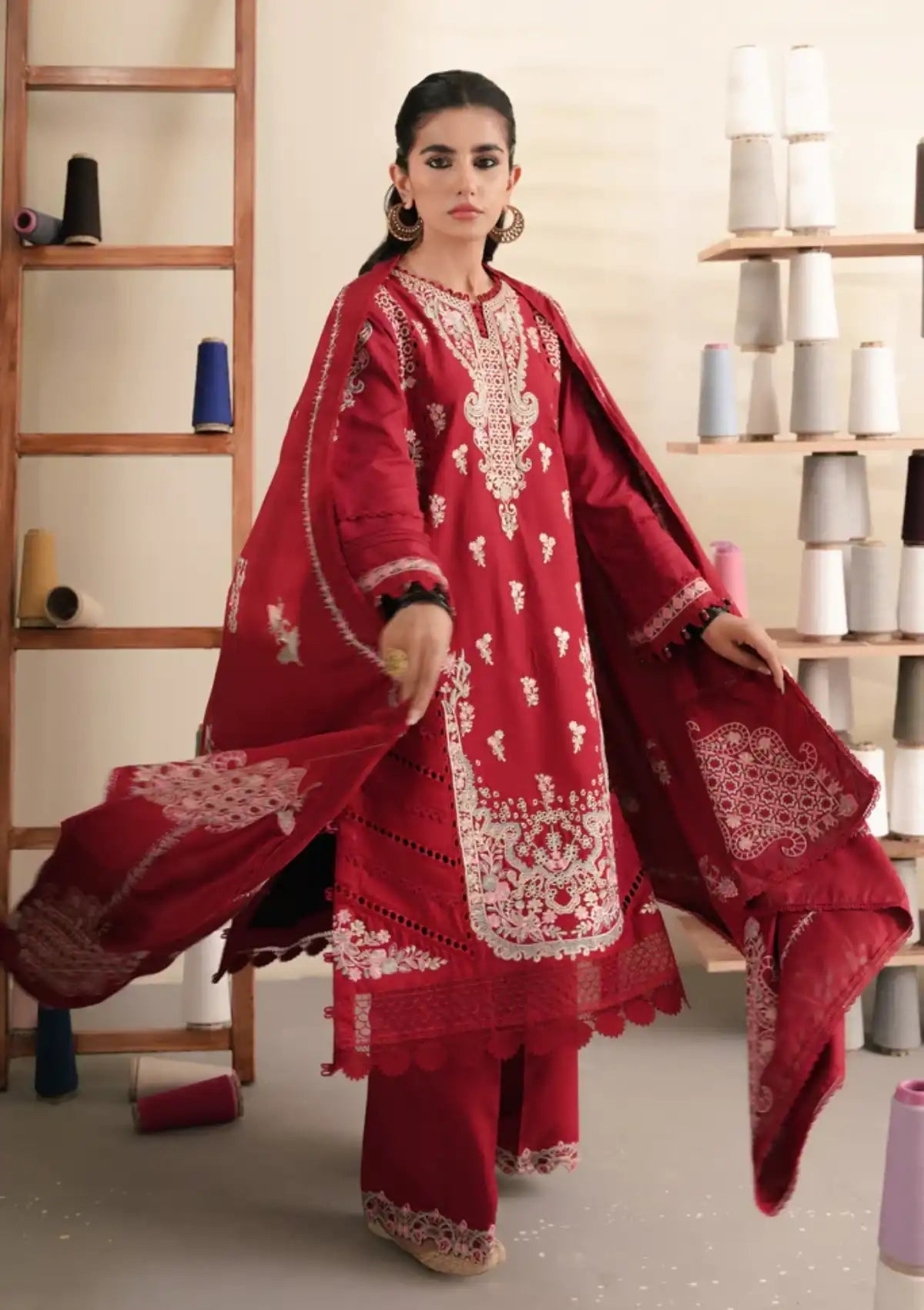 Miraal by Aabyaan Embroidered Linen Suit Unstitched 3 Piece AM-02 Ismat - Winter Collection