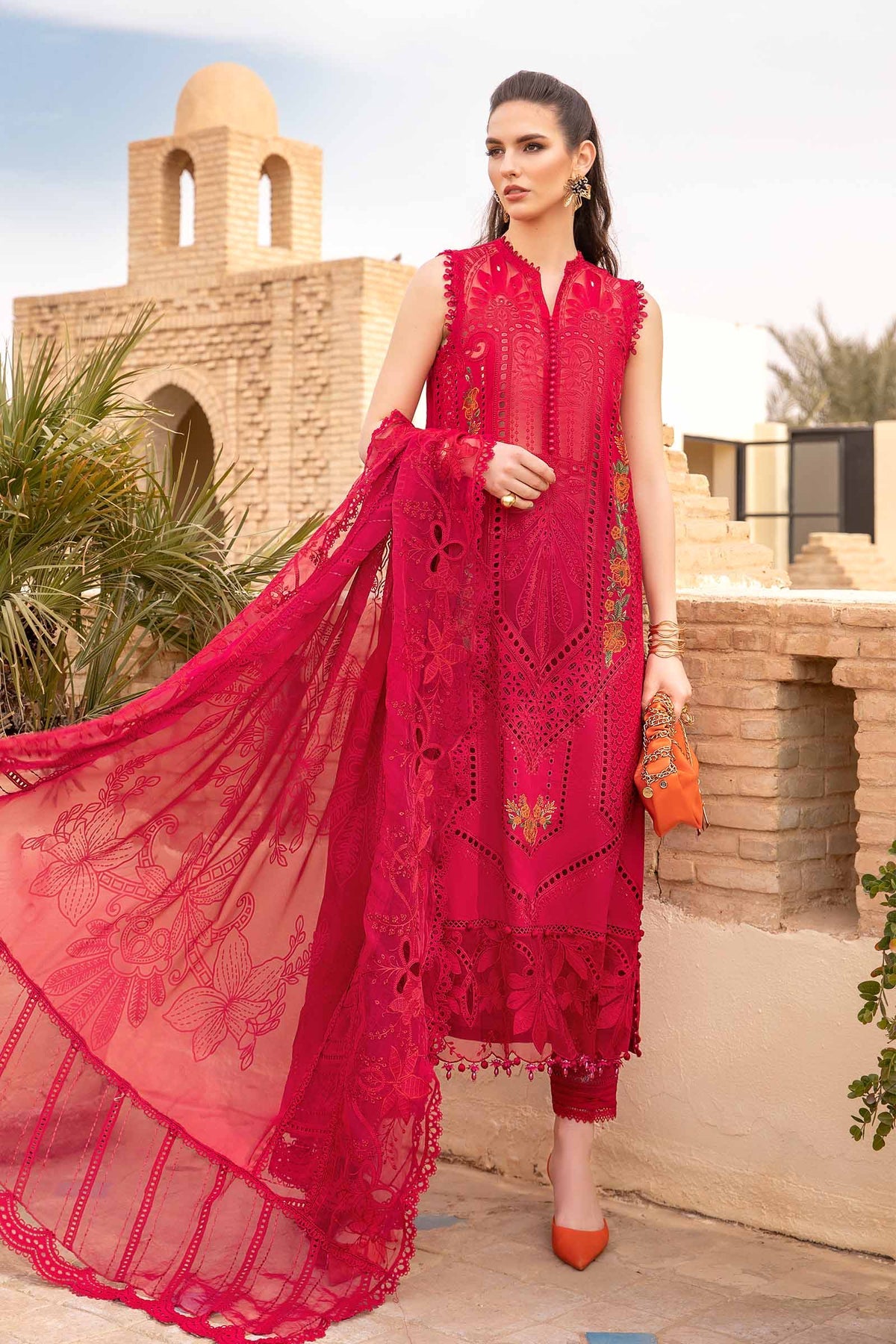 Maria B Embroidered Suits Unstitched 3 Piece MB24LL 4A - Luxury Lawn Collection