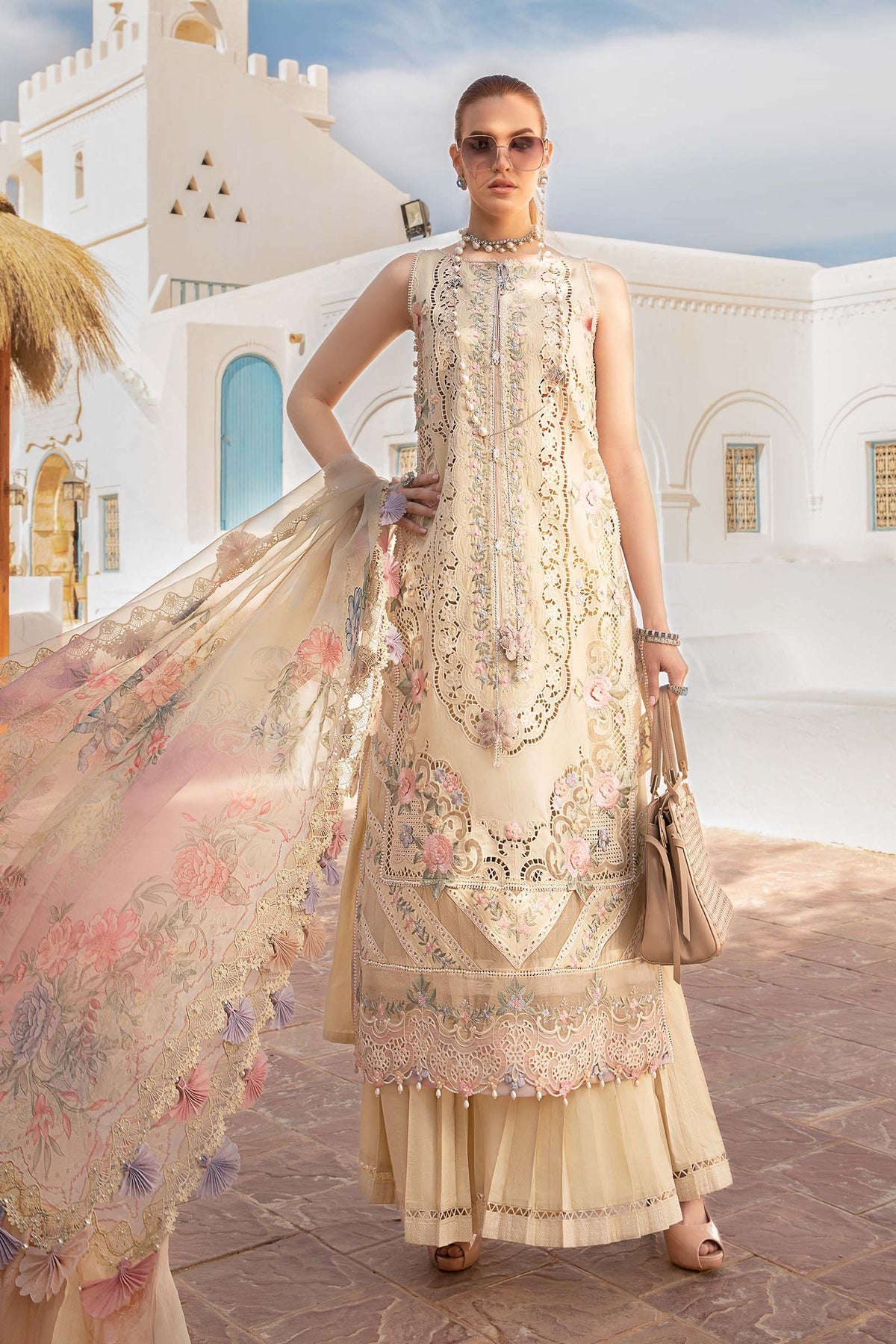 Maria.B Luxury Embroidered Lawn 3 Piece - Unstitched Suit | D-2406-B