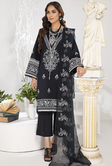 Monochrome By Humdum Embroidered Lawn Suits Unstitched 3 Piece HD23MC D-10 - Summer Collection