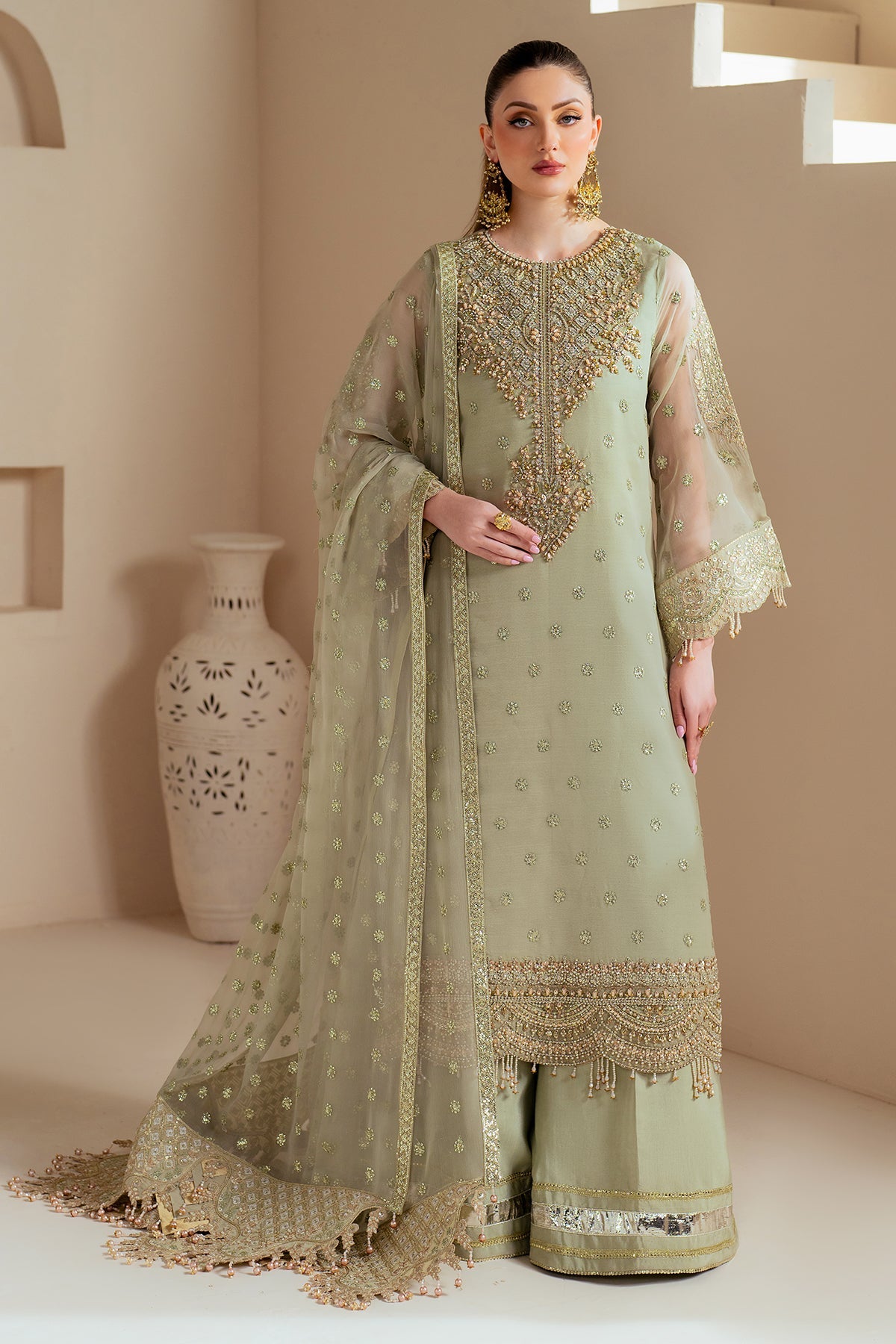 Alizeh - Aymal Embroidered Organza & Hand Embellished Suits Unstitched 3 Piece AFB25BC D-02 Alish - Luxury Collection