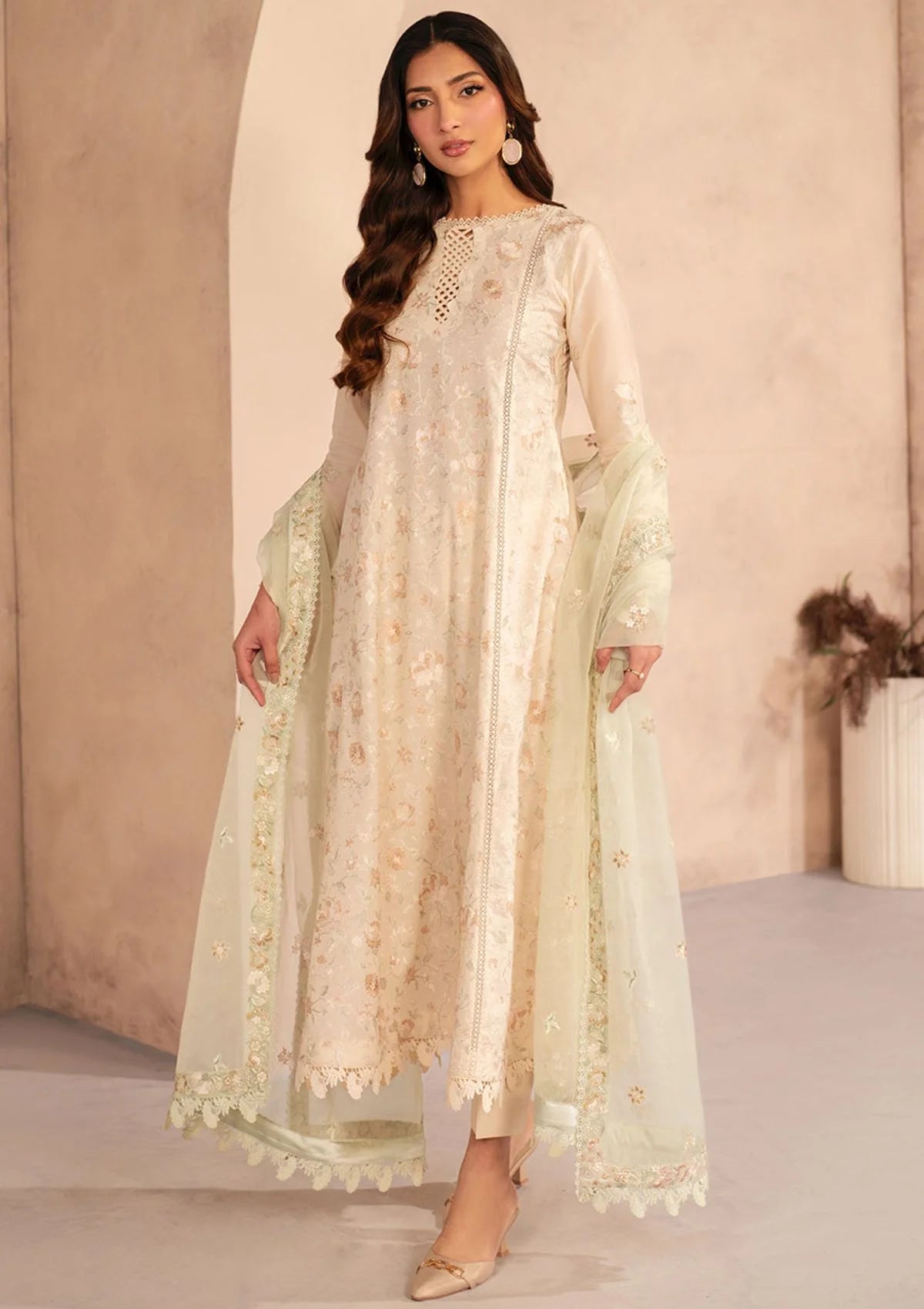 Zarif Embroidered Lawn Suits Unstitched 3 Piece Z25L D-01 Daheer - Summer Collection-