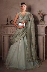 Mallika Jaan by Bushra Paracha Unstitched Embroidered Tusel Silk Dress - AMEERAN
