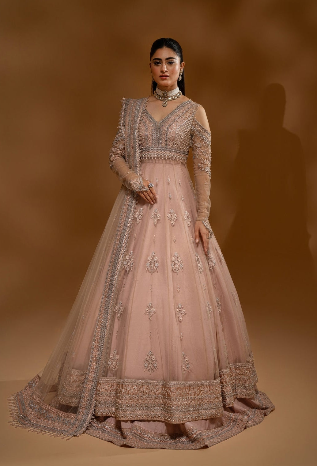 Hem-Stitch Luxury Unstitched Wedding Collection - Rose-04