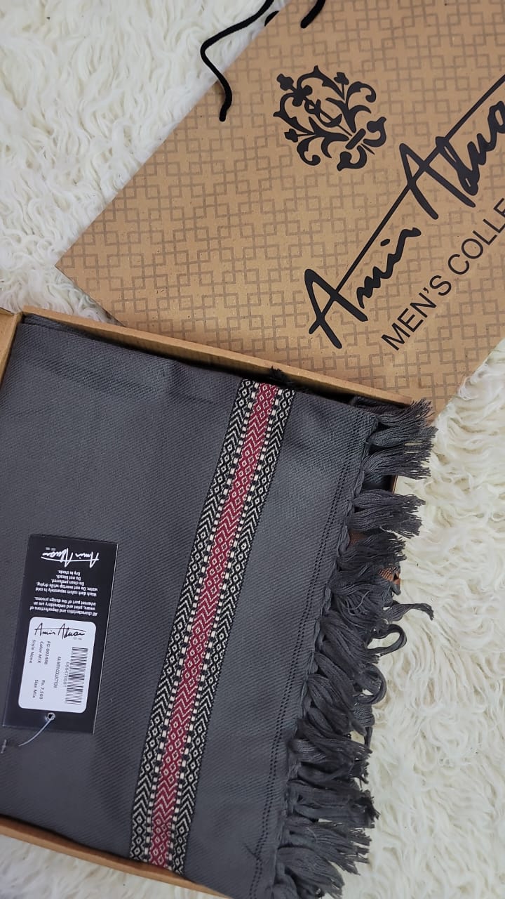 Amir Adnan's Traditional Woolen Shawl - FG-0001570-1000010-Elite Dark Gray