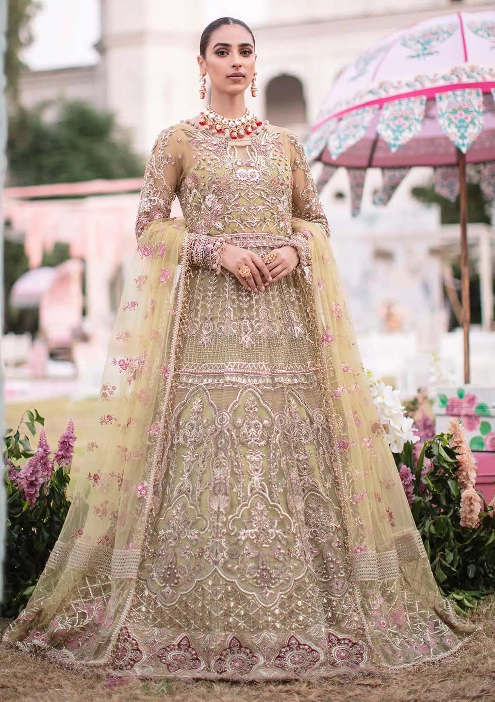 Elaf (Veer Di Wedding) Collection Unstitched Luxury Bridal (Handwork) - EVW-03-