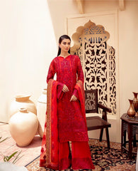Freesia By Maryum N Maria Embroidered Organza Suits Unstitched 3 Piece MNM21FP 05- Rosy Evening