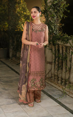Gulkari by Asifa and Nabeel Chikankari Lawn Suit Unstitched 3 Piece AN25G GKL-04 Saffron Day - Summer Collection
