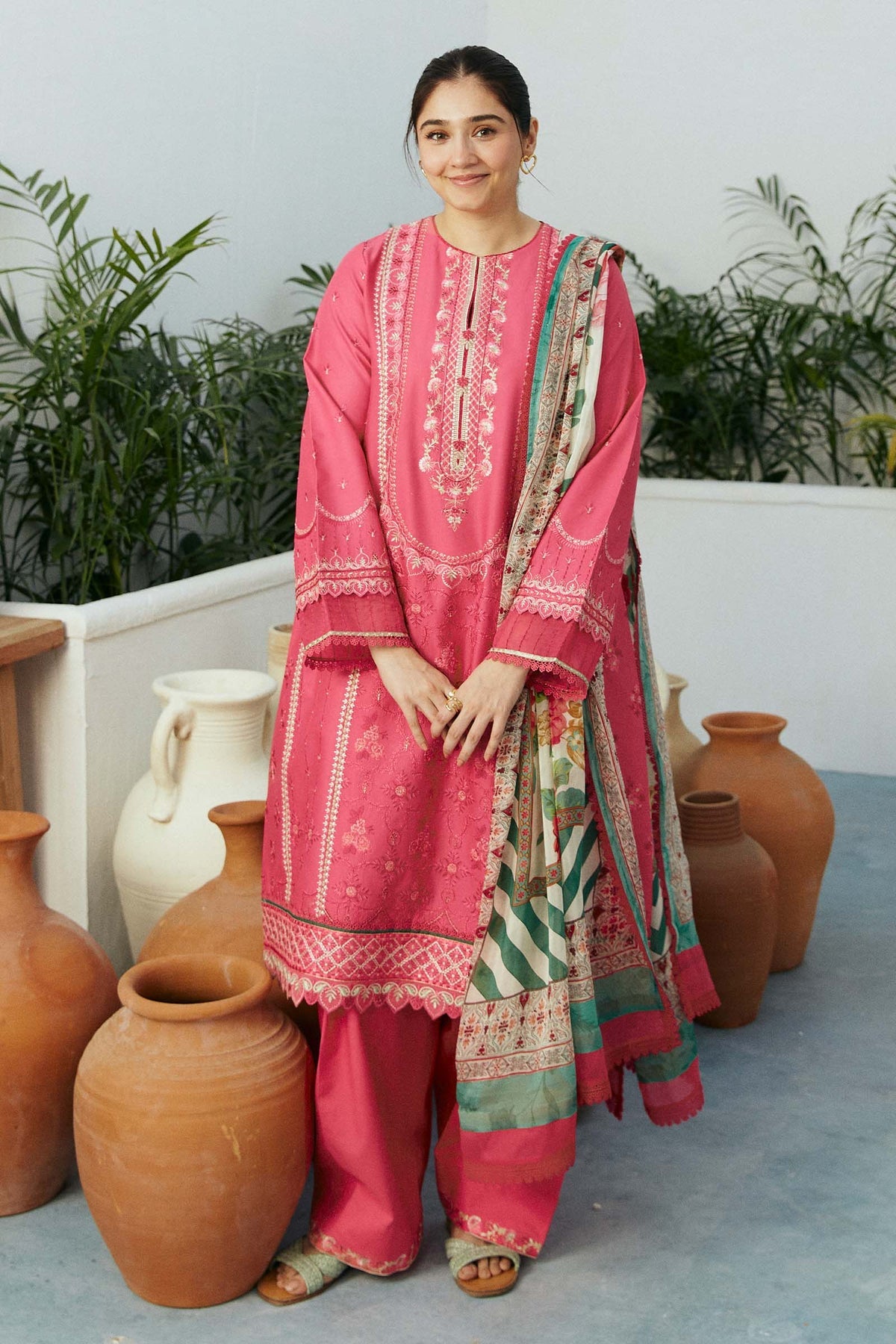 Coco By Zara Shahjahan Embroidered Lawn Suit Unstitched 3 Piece CZS24E D-02 Gul-