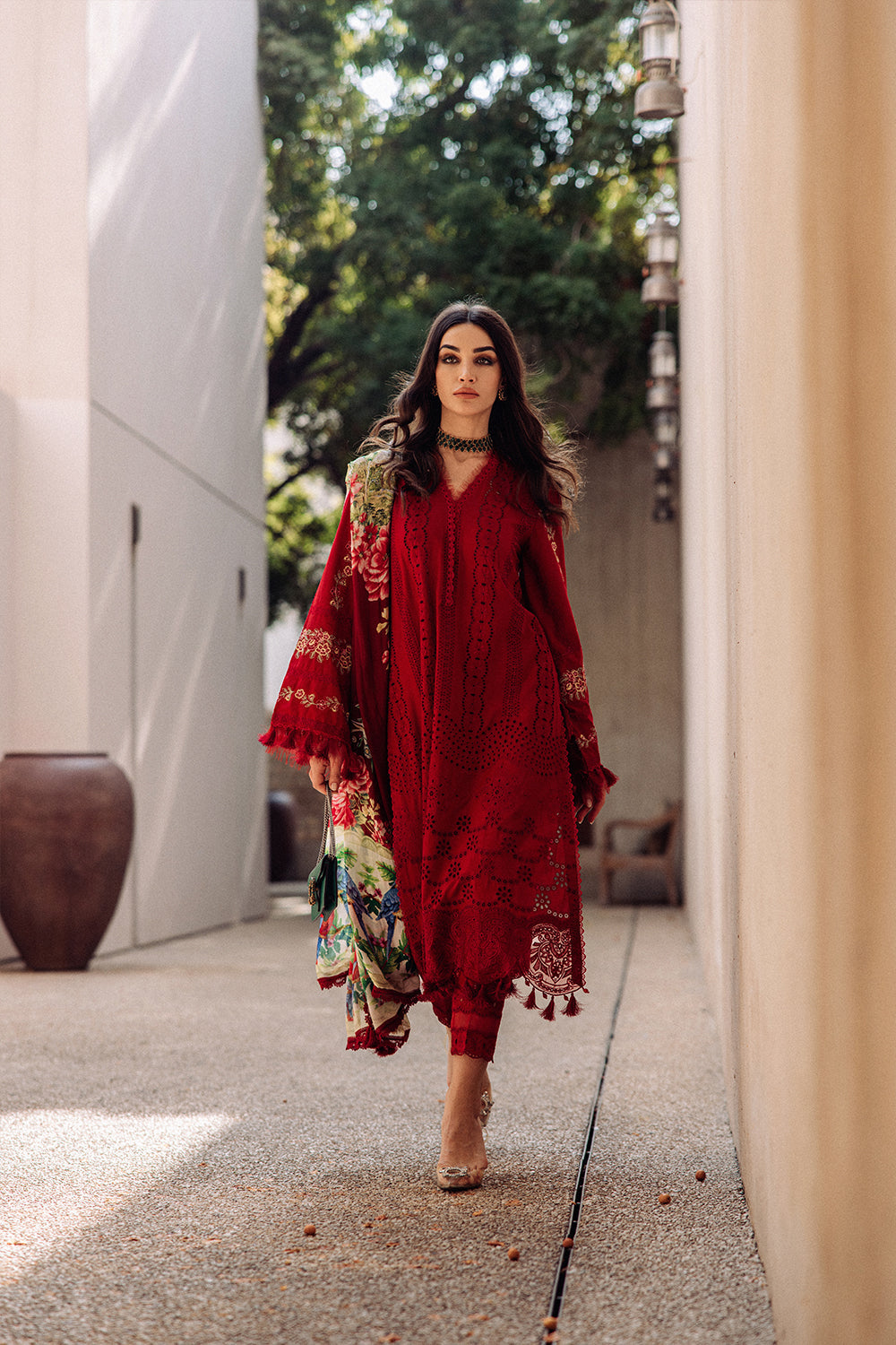 Saira Rizwan Embroidered Lawn Suits Unstitched 3 Piece SR23L SR-05 Roise - Luxury Collection