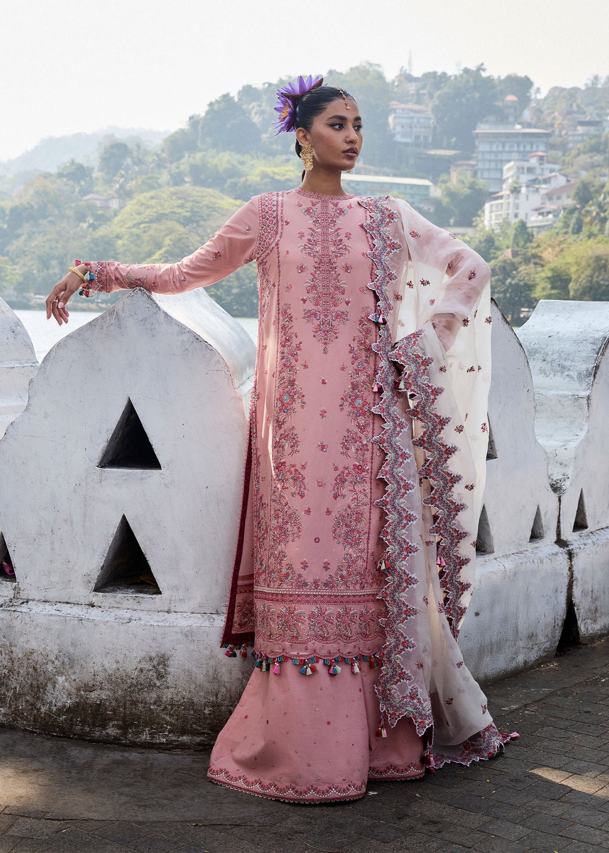 Hussain Rehar Embroidered Lawn Suit Unstitched 3 Piece HRR25LL D-07 Peaar - Summer Collection