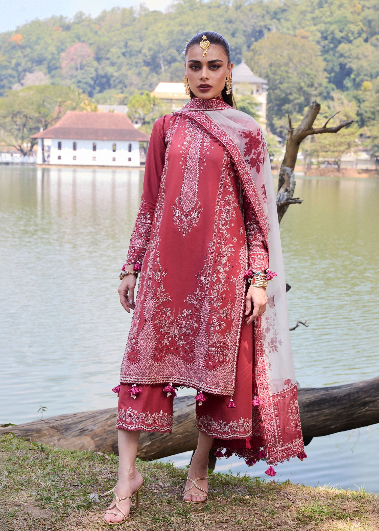 Hussain Rehar Embroidered Lawn Suit Unstitched 3 Piece HRR25LL D-05 Flare - Summer Collection